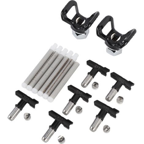 Ensemble 6 buses de pulvérisation airless noires 211 315 417 517 523 621 avec 2 protections et 6 filtres pour pistolet de peinture sans air (1/5)