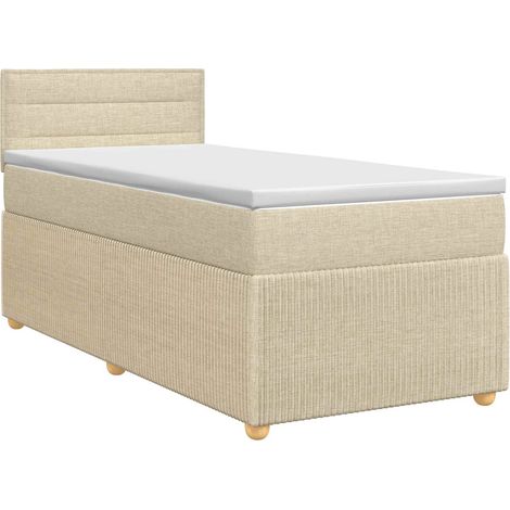 Maison Exclusive - Letto box spring con materasso Crema 100 x 200 cm Tessuto (1/5)