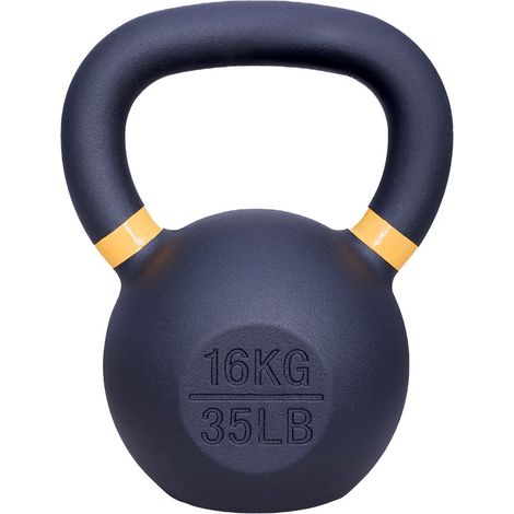 Kettlebell Kugelhantel - Gusseisen - 16 kg - Schwarz-Gelb