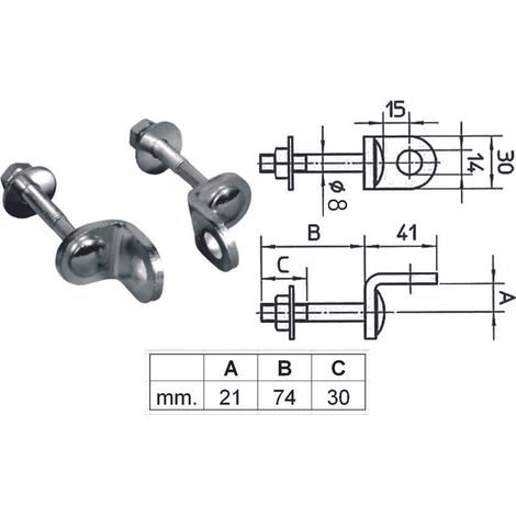 OCCHIOLI FISSI PER LUCCHETTI PAL40- - (PAL400062000000) - 6 blister CORBIN