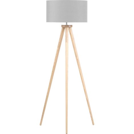 Stehlampe NITRA Eichenholz Grau