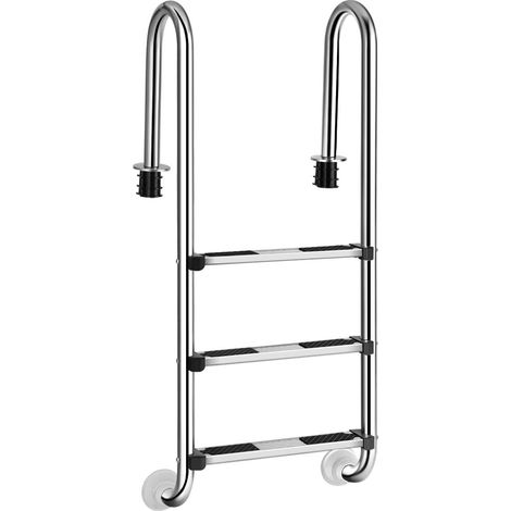 Échelle de Piscine en Acier Inoxydable Poli - Antidérapante - 132 x 50 x 26 cm (1/5)