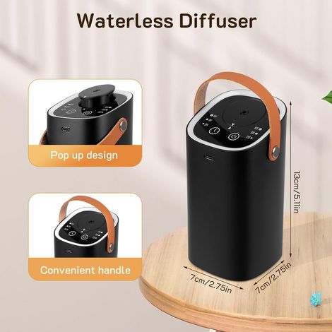 Diffuseur de parfum rechargeable pour voiture, diffuseur d'huiles essentielles sans eau, diffuseur portable avec écran tactile et poignée, diffuseur d'arômes, désodorisant pour voiture, maison, bureau (1/4)