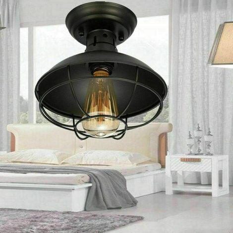 Retro Deckenlampe Pendelleuchte Hängelampe Metallkäfig-Deckenleuchte rustikale Mini-Hängelampe Kuppelförmig Lampenbefestigung