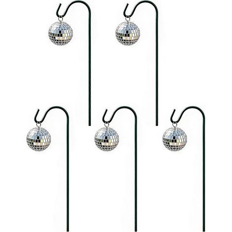 Boule disco solaire à piquets pour jardin, lampe miroir solaire écologique pour éclairage d'allée et décoration de fête rétro, 6 cm (2,4 pouces) (1/5)