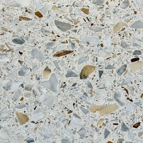 Véritable Terrazzo 12 mm - Calacatta - Adouci - 60x60x1,2cm