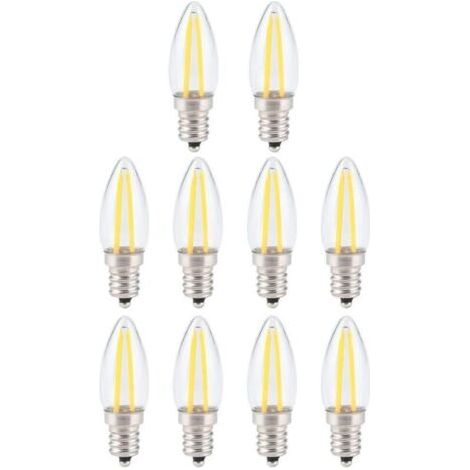 Ampoule à filament LED rétro à intensité variable, ampoule LED E12 2W blanc chaud avec protection des yeux (1/5)