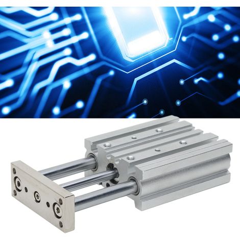 Vérin Pneumatique à 3 Tiges Double Effet Type SMC, Alésage 12mm, Course 40mm avec Guidage (1/5)