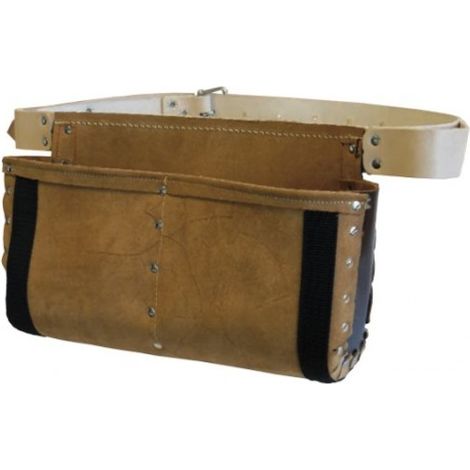 Jouanel – Tablier de protection TABCFR – Cuir poncé renforcé – 2 poches rectangulaires XXL – Ceinture 40 mm avec boucle métal – Pour coffrage intensif (1/4)