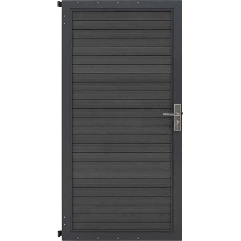 Composite Pedestrian Gate Grey 90cm x 180cm WPC Plastic Aluminium