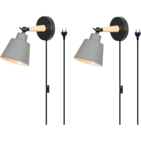 2Pcs Retrò Industriale Stile in Lampada da Parete E27 Metallo per Interni Cucina Soggiorno Illuminazione Applique da Parete