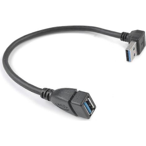 Câble d'extension USB 3.0 coudé à 90 degrés, adaptateur mâle-femelle vers le haut-- (1/5)