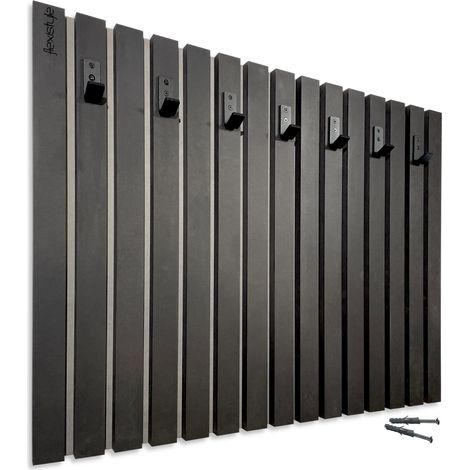 Gruccia in legno Lamele 80cm nera (1/5)