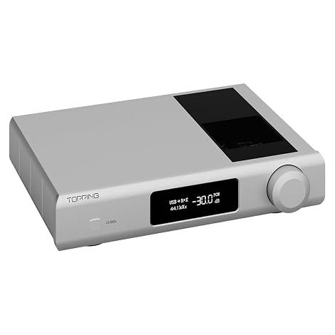 DAC Hi-Fi entièrement équilibré - Prise en charge BT 5.1 LDAC PEQ - Préamplificateur audio de bureau avec télécommande Bluetooth (argent) (1/5)