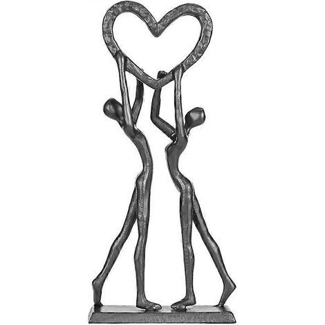 Cadeau de mariage en fer forgé - Sculpture artisanale représentant un cœur, idéale pour les couples, pour elle ou pour une épouse - Statue de cœur décorative pour la maison