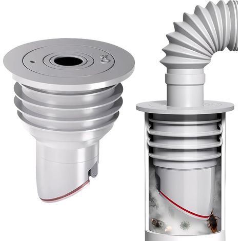 Bouchon Anti Odeur Machine à Laver, Clapet Anti Retour pour Tuyau d'Évacuation 45-50mm, Joint d'Étanchéité Canalisation avec Valve de Fermeture pour Cuisine et Salle de Bain (1 Pièce) (1/4)