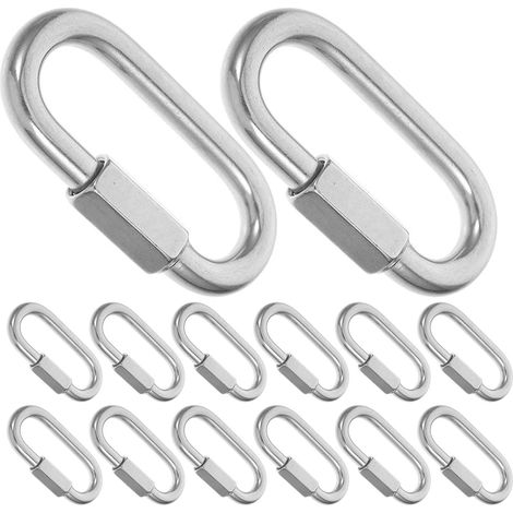 20 Pièces Chaîne de Liaison Rapide en Fer Galvanisé Argenté Crochet de Verrouillage pour Hamac et Balançoire, Installation Rapide et Portable, Accessoire pour Équipement Extérieur (1/5)