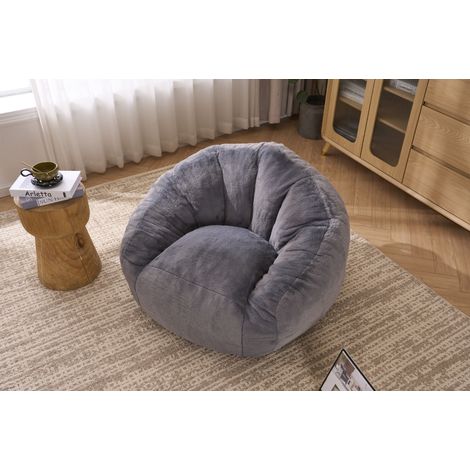 Pouf poire ultra doux en tissu gris clair, rembourrage mousse à mémoire de forme, grand soutien du dos, pour jouer, lire et se détendre sans montage - CHICFURN (1/5)