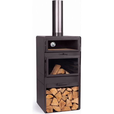 CookKing Terrassenofen "Vento Plus" mit Pizzaofen, schwarz