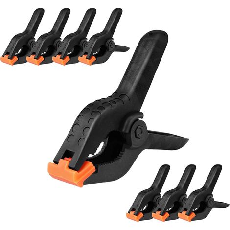 Pinces à Ressort,8 Pcs Clips À Ressort En Nylon Robustes Photographie Support de Toile de Fond Pinces Clips Universels Clips À Ressort En Nylon