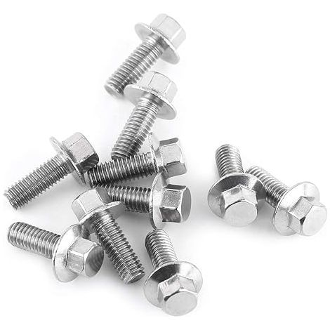 Vis Inox M6X16, Boulons Diamètre 6 Inox, Vis M6 Inox,Vis M6X16,Boulon M6,M6 Acier Inoxydable 10 Pièces M6 Acier Inoxydable SS304 Vis À Bride Hexagonale Rondelle Tête Boulons Attache (M616) (1/5)