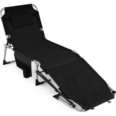 COSTWAY Portable Sunbathing Chair with 4-Level Backrest (1/5)