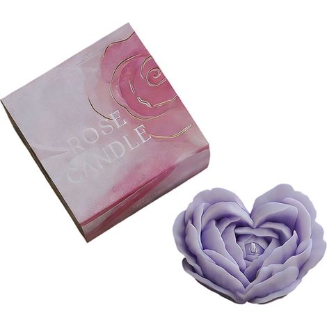 Vela aromática en forma de corazón, rosa, de larga duración, -5
