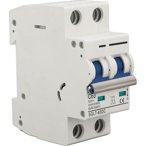 DC500V 2P Miniature DC Circuit Breaker Short Circuit Overload Protection 35mm Rail Installation PV Circuit Breaker 63A (1/5)