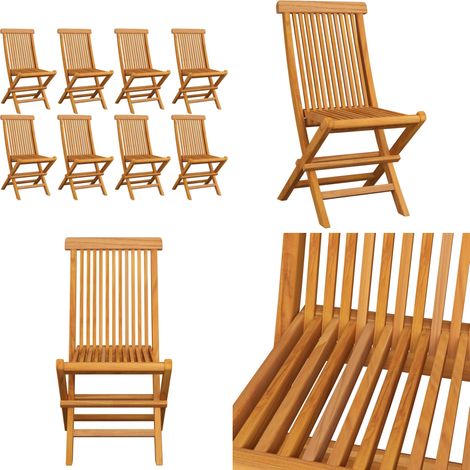Klappbare Gartenstühle 8 Stk. Massivholz Teak - Klappbarer Stuhl - Gartenstuhl - Teakholzmöbel - Outdoormöbel - Esszimmerstuhl - Home & Living (1/5)