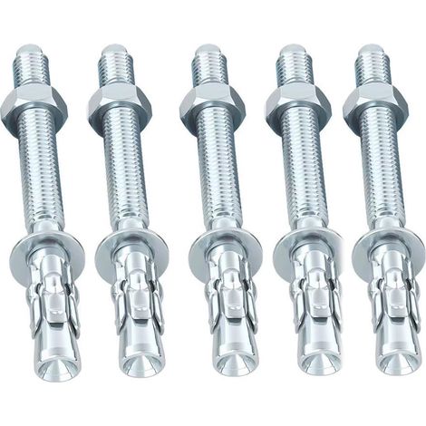 5 x Zinc Plated Concrete Wedge Anchors M12 x 100mm (1/5)