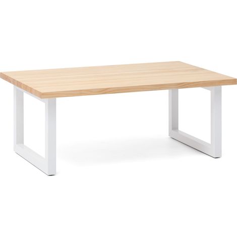 Mesa Centro iCub Strong ECO 120x60x43cm Blanca madera acabado natural estilo nórdico industrial Box Furniture (1/5)