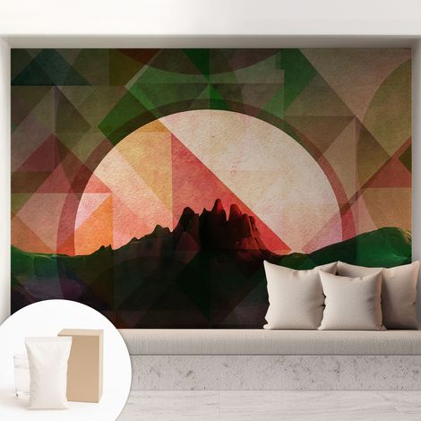 Tapete Vliestapete mit Kleber - abwaschbar - Tapete mit Motiv - trendige Wanddeko - elegant Fototapete Malerische Hügel 208x146 cm (1/5)