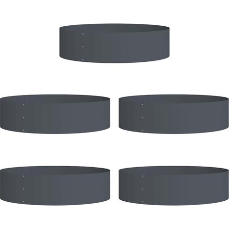 Anneau de jardinière 5 pcs  Bac à fleurs Anthracite 80 x 80 x 20 cm (1/5)