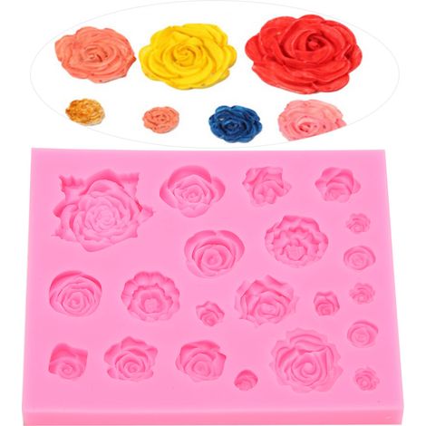 Moule en Silicone Fleur de Rose pour Pâtisserie, Chocolat et Décoration de Gâteaux DIY (1/5)