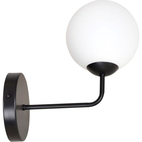 Lampada a Parete Pregos, Acciaio verniciato a polvere, Vetro, Nero, Bianco, 14x17x100 cm