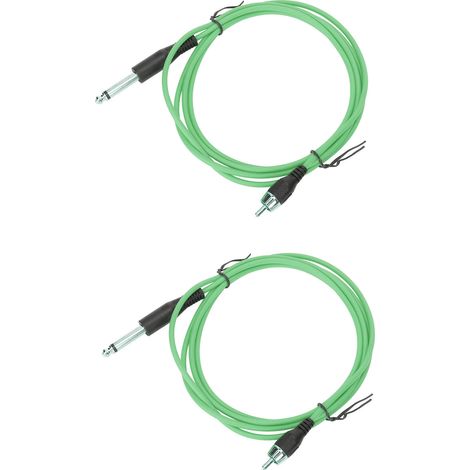 Lot de 2 câbles de raccord pour tatouage 5,9ft, interface RAC, fil en cuivre et silicone vert, cordons professionnels pour machine à tatouer (1/5)