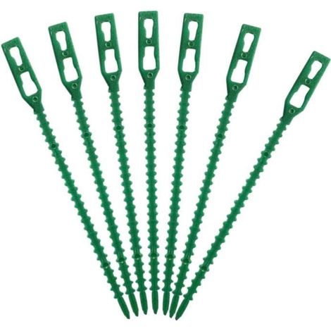 Lot von 100 Pflanzenbindern, verstellbare Pflanzenhalter, flexible, wiederverwendbare Plastikkabelbinder in F441.