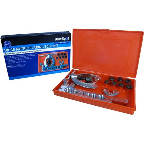 BlueSpot 10pc Brake Pipe Flaring Metric Copper Aluminium Tube Repair Kit Set