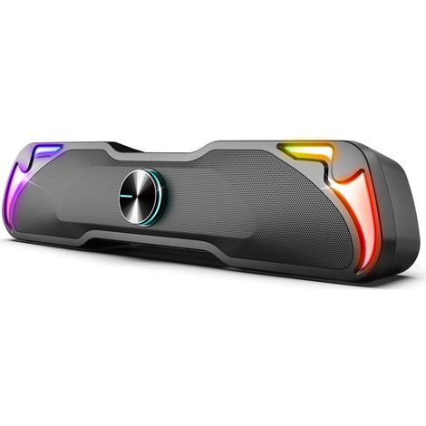 JSSEVN-SOUNDPHONIC Barra DE Son Gaming PC/Mac I ALIMENTE par USB I Commande Tactile I Grille Metal I Connexion Prise Jack OU Bluetooth I (1/5)