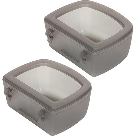 Pet Crate Hanging Bowls, Slow Feed, Spill-free Water Dispenser, Drink Dish, Water Bowl for, Grey (1/5)