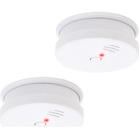 2 detecteurs de fumee alarme avertisseur anti incendie pile 9v cerifie en 14604 (1/4)