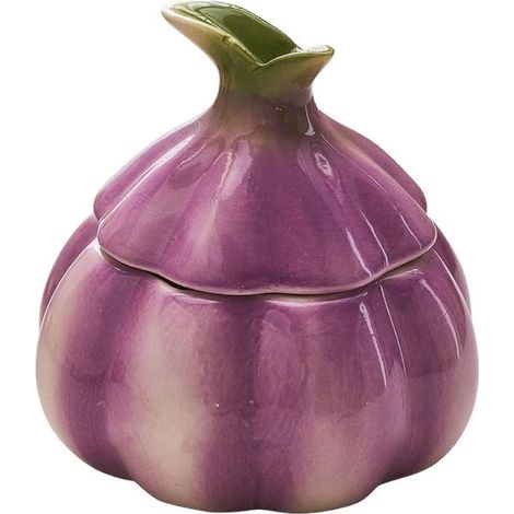 Mini contenitore per aglio, barattolo con coperchio, accessorio da cucina, vasetto per aglio, barattolo per conservazione, in ceramica (1/5)