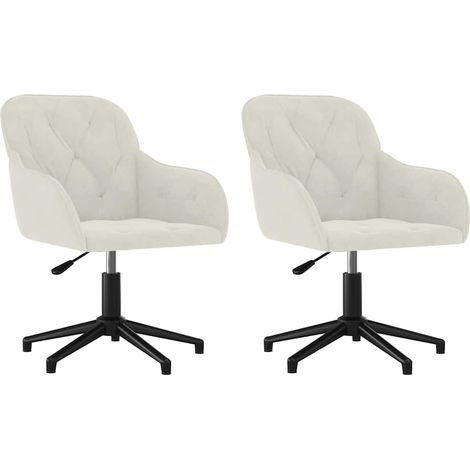 Maison Exclusive - Esszimmerstühle 2 Stk. Drehbar Creme Samt (1/5)