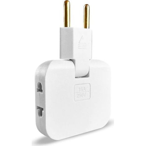 Multiprise Plate Derriere Meuble avec 3 Prises Prise Plate avec Connexion Pivotante à 180 Multiprise Murale avec Adaptateur EU-US Prise Multiple 16A / 250V Multiprise Extra Plate Multiprises (1/5)