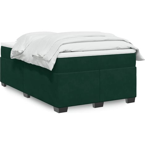 Boxspringbett mit Matratze Dunkelgrün 120x200 cm Samt
