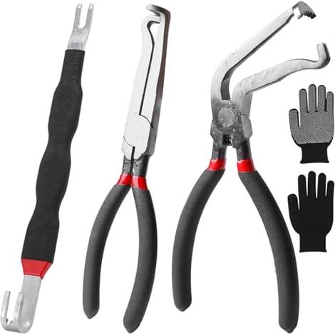 Pince électrique de séparation : 3 pièces Haute qualité à connecteurs, multifonctionnelle dénuder, câble, pour travaux réparation bricolage (Noir-Rouge, 210 mm) - (1/5)