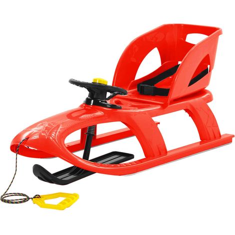 Schlitten mit Sitz und Lenkrad Rot 102,5x40x23 cm Polypropylen