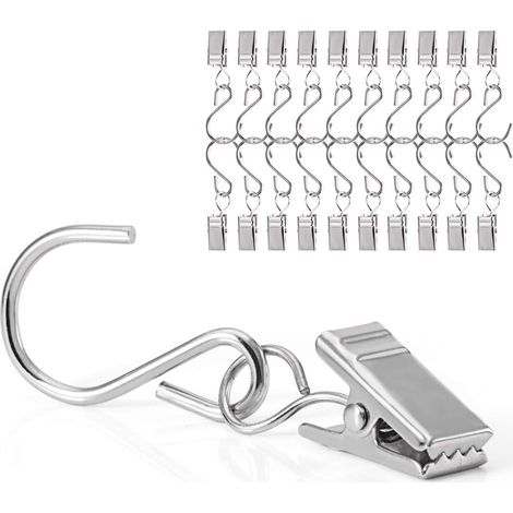 40 pezzi anelli per tende con clip in acciaio inossidabile, ideali per appendere tende e decorazioni
