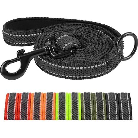 XBEN Hundeleine mit komfortablem Griff, 15 mm – 1 m, robuste und reflektierende Leine für kleine, mittlere und große Hunde, Kontroll- und Trainingsleine, Schwarz (1/5)