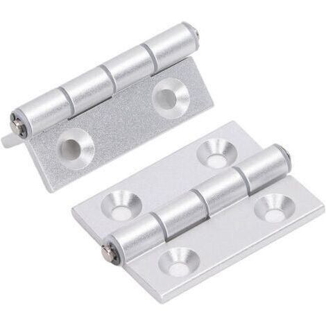 2 charnières en aluminium pliables à ouverture plate avec douille en résine épaisse pour portes et outils de menuiserie